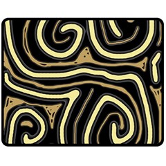 Brown Elegant Abstraction Fleece Blanket (medium)  by Valentinaart