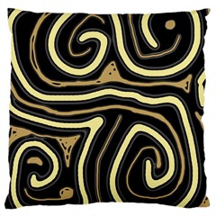 Brown Elegant Abstraction Large Cushion Case (one Side) by Valentinaart