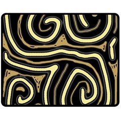 Brown Elegant Abstraction Double Sided Fleece Blanket (medium)  by Valentinaart