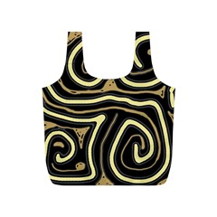 Brown Elegant Abstraction Full Print Recycle Bags (s)  by Valentinaart