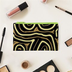 Brown Elegant Abstraction Cosmetic Bag (xs) by Valentinaart