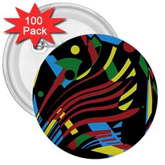 Colorful Decorative Abstrat Design 3  Buttons (100 Pack)  by Valentinaart