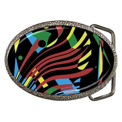 Colorful Decorative Abstrat Design Belt Buckles by Valentinaart