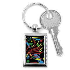 Colorful Decorative Abstrat Design Key Chains (rectangle)  by Valentinaart