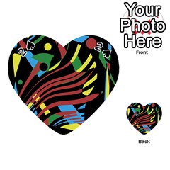 Colorful Decorative Abstrat Design Playing Cards 54 (heart)  by Valentinaart