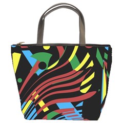 Colorful Decorative Abstrat Design Bucket Bags by Valentinaart