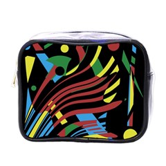 Colorful Decorative Abstrat Design Mini Toiletries Bags by Valentinaart