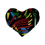 Colorful decorative abstrat design Standard 16  Premium Flano Heart Shape Cushions Back