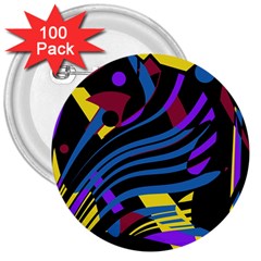 Decorative Abstract Design 3  Buttons (100 Pack)  by Valentinaart