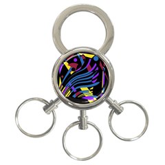 Decorative Abstract Design 3-ring Key Chains by Valentinaart