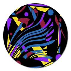 Decorative Abstract Design Magnet 5  (round) by Valentinaart