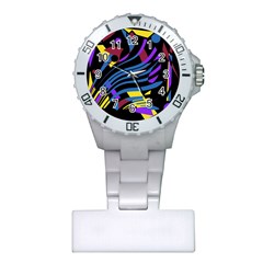 Decorative Abstract Design Plastic Nurses Watch by Valentinaart