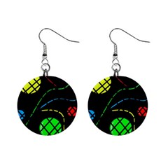 Colorful Design Mini Button Earrings by Valentinaart