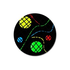 Colorful Design Magnet 3  (round) by Valentinaart