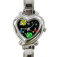 Colorful Design Heart Italian Charm Watch by Valentinaart