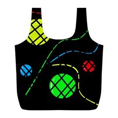 Colorful Design Full Print Recycle Bags (l)  by Valentinaart