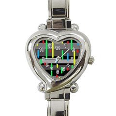 Colorful Pattern Heart Italian Charm Watch by Valentinaart