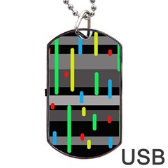 Colorful Pattern Dog Tag Usb Flash (one Side) by Valentinaart