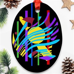 Colorful Abstract Art Ornament (oval)  by Valentinaart