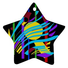 Colorful Abstract Art Ornament (star)  by Valentinaart