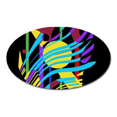 Colorful Abstract Art Oval Magnet by Valentinaart