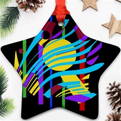 Colorful Abstract Art Star Ornament (two Sides)  by Valentinaart