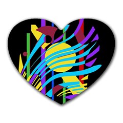 Colorful Abstract Art Heart Mousepads by Valentinaart