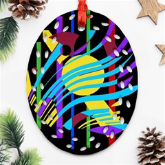 Colorful Abstract Art Ornament (oval Filigree)  by Valentinaart