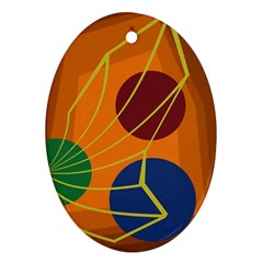 Orange Abstraction Ornament (oval)  by Valentinaart