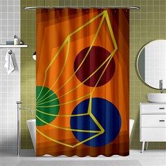 Orange Abstraction Shower Curtain 48  X 72  (small)  by Valentinaart