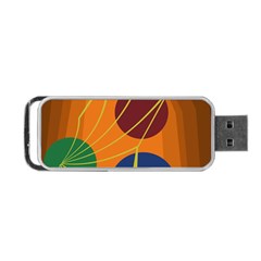 Orange Abstraction Portable Usb Flash (one Side) by Valentinaart