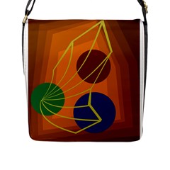 Orange Abstraction Flap Messenger Bag (l)  by Valentinaart