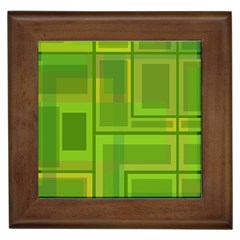 Green Pattern Framed Tiles by Valentinaart