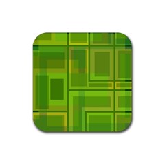 Green Pattern Rubber Coaster (square)  by Valentinaart