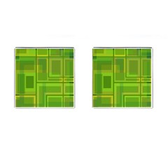 Green Pattern Cufflinks (square) by Valentinaart