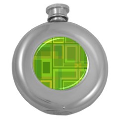 Green Pattern Round Hip Flask (5 Oz) by Valentinaart