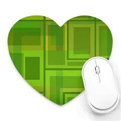 Green Pattern Heart Mousepads by Valentinaart