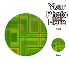 Green Pattern Multi-purpose Cards (round) 