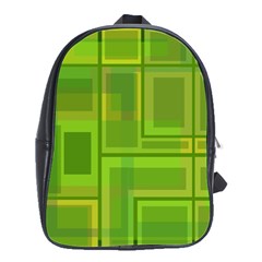 Green Pattern School Bags(large)  by Valentinaart