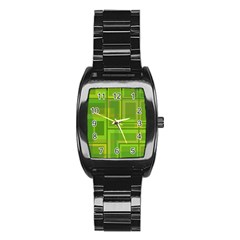 Green Pattern Stainless Steel Barrel Watch