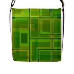 Green Pattern Flap Messenger Bag (l)  by Valentinaart