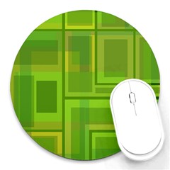 Green Pattern Round Mousepads by Valentinaart