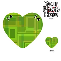 Green Pattern Playing Cards 54 (heart)  by Valentinaart