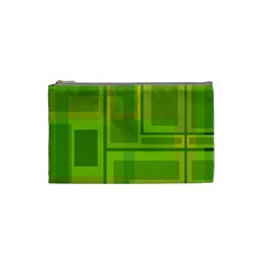 Green Pattern Cosmetic Bag (small)  by Valentinaart