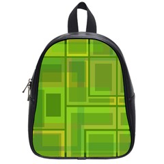 Green Pattern School Bags (small)  by Valentinaart