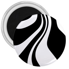 Black And White Pattern 3  Magnets by Valentinaart