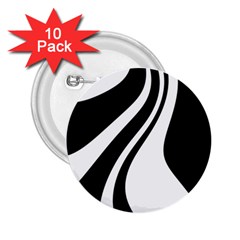 Black And White Pattern 2 25  Buttons (10 Pack)  by Valentinaart