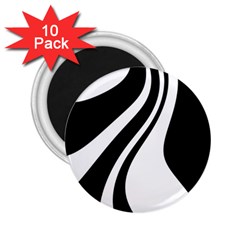 Black And White Pattern 2 25  Magnets (10 Pack)  by Valentinaart