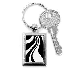 Black And White Pattern Key Chains (rectangle)  by Valentinaart