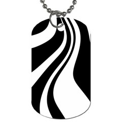 Black And White Pattern Dog Tag (one Side) by Valentinaart